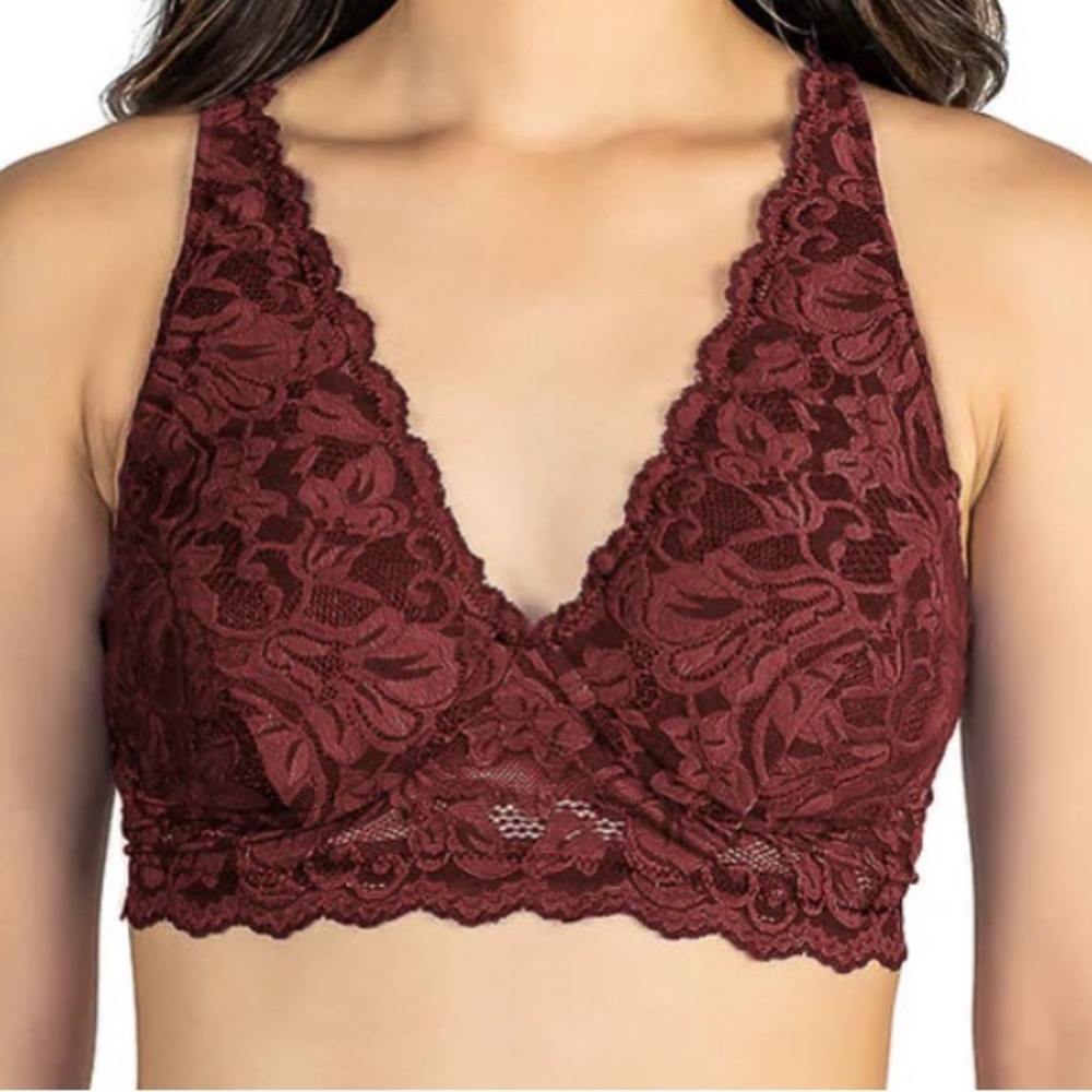 NEW Vela Wireless Everviolet Bralette Bra Garnet Medium